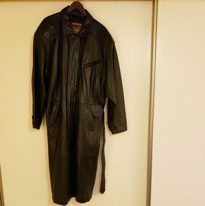 "Nick Fury" Black Leather Trench Coat!